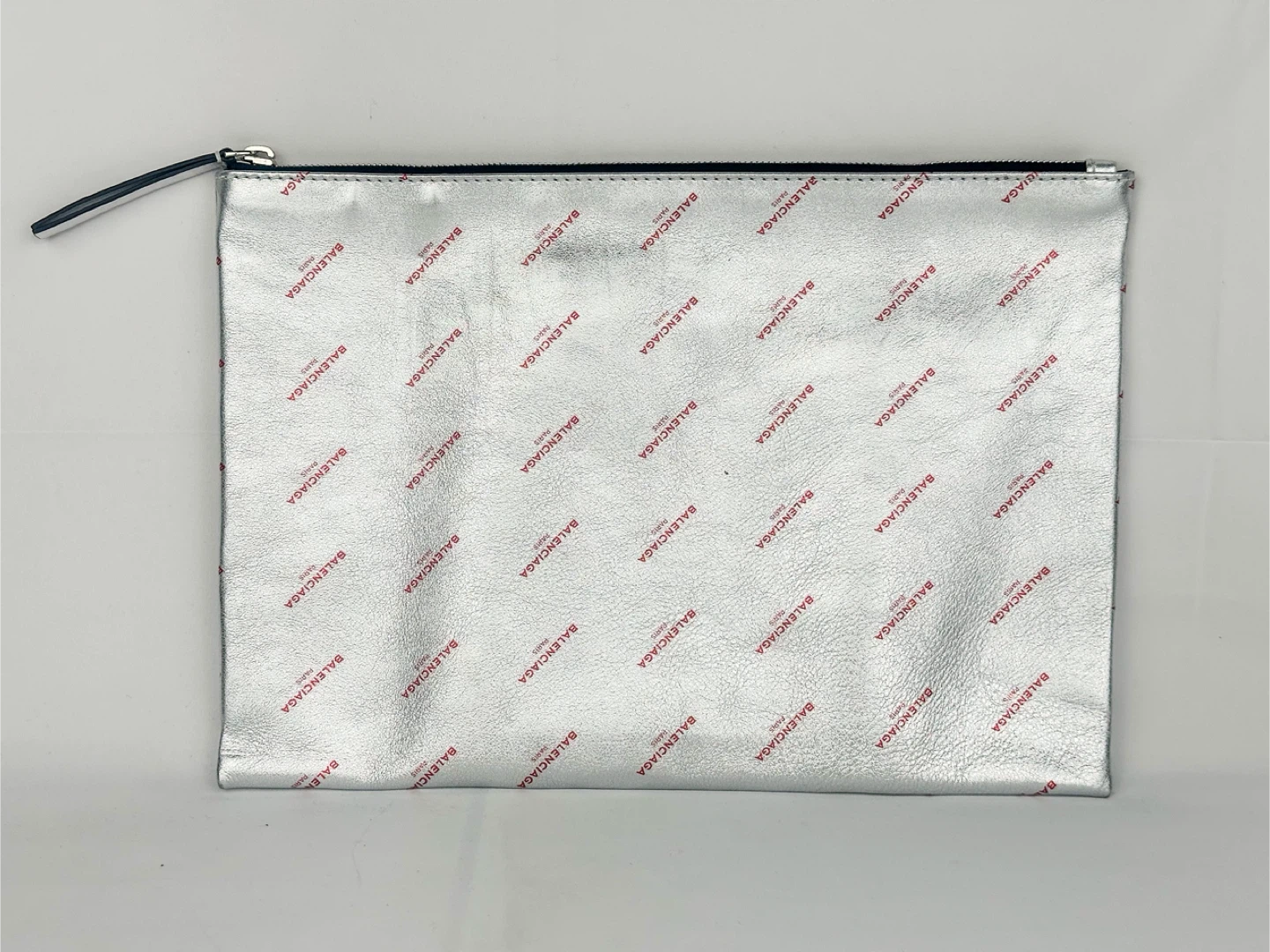 Balenciaga Silver Logo Pouch / Large Clutch - photo 2