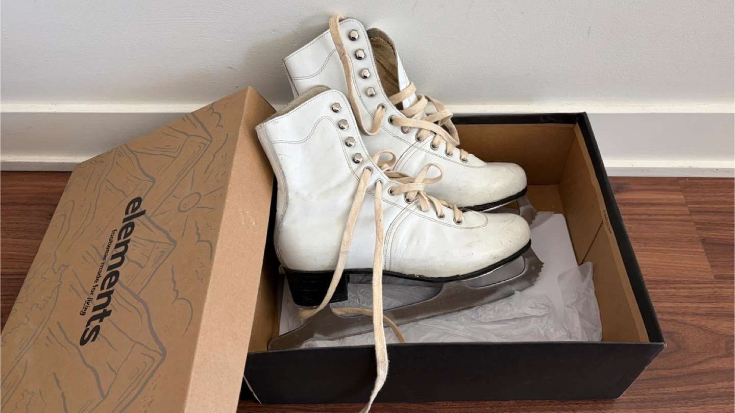 White Ice Skates with Laces
