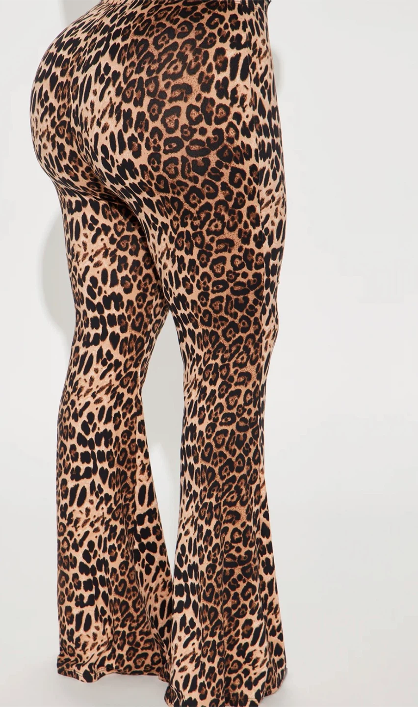 Leopard Print Flare Pants