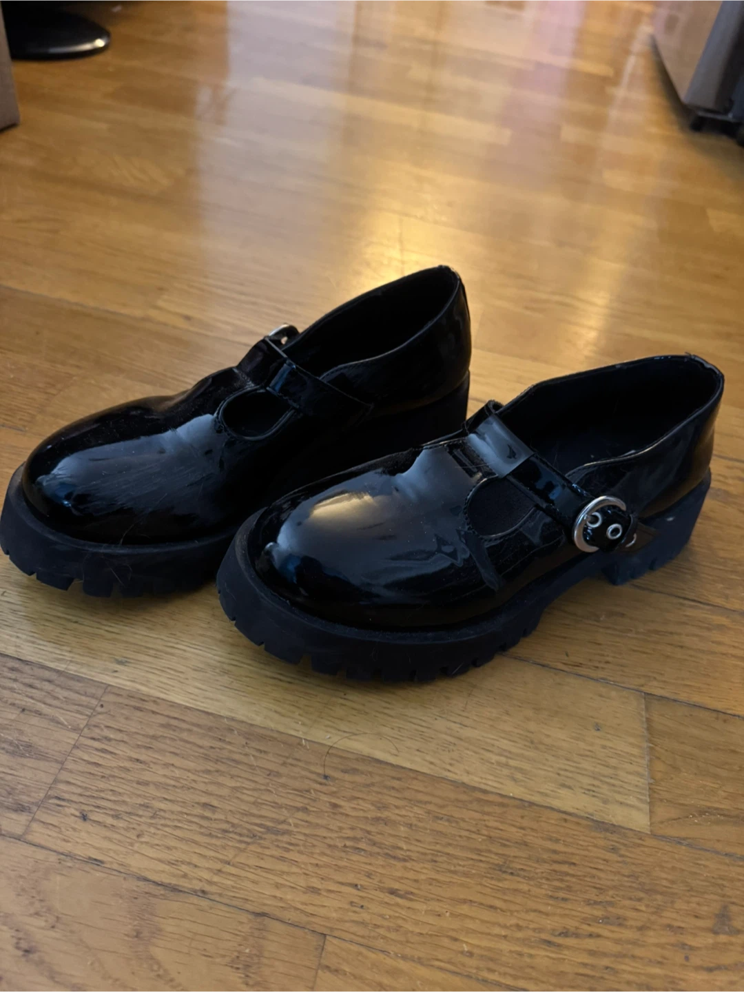Steve Madden Black Patent Mary Jane Platform Shoes - photo 2