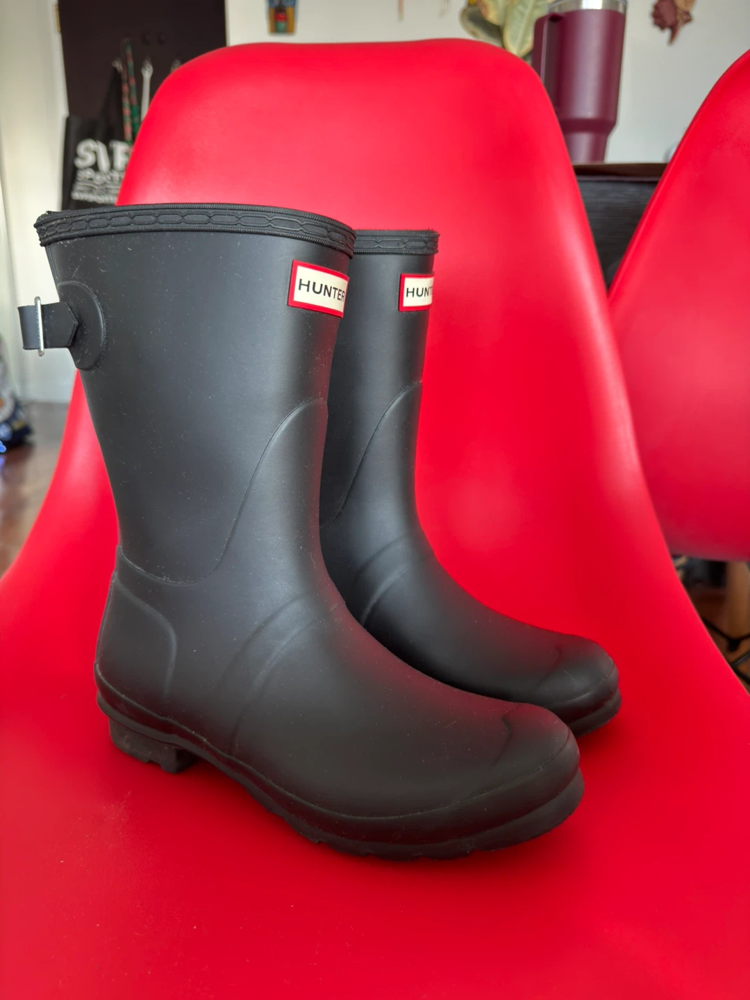 Hunter Women's Original Back Adjustable Short Boots - Black