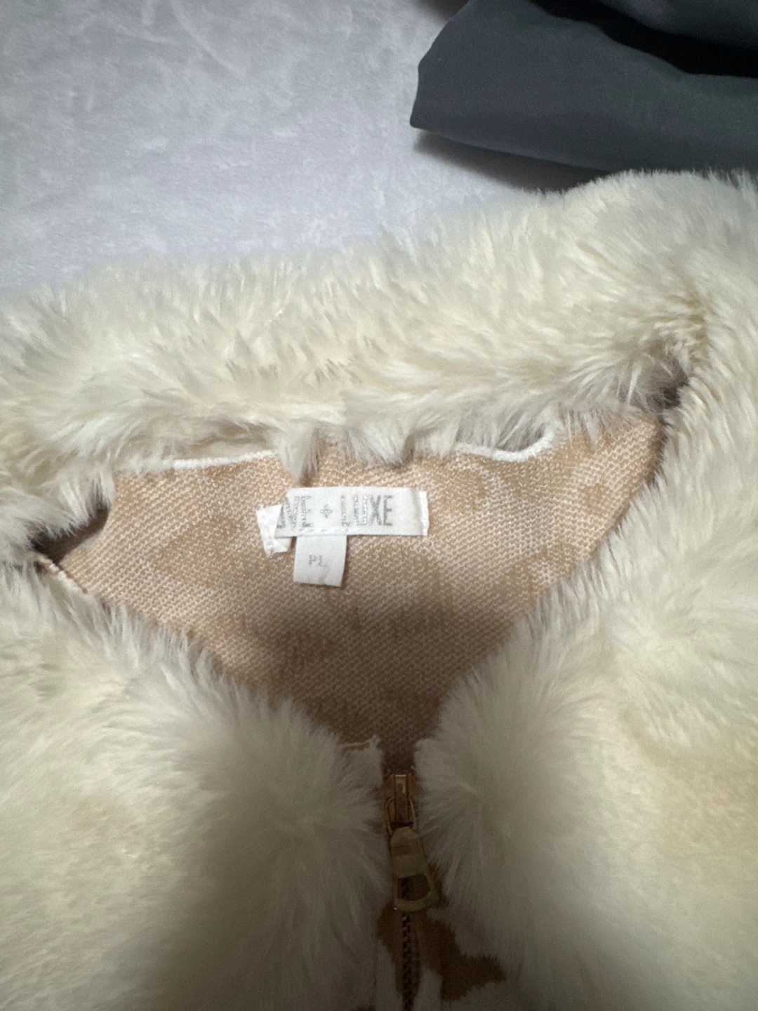SAVE + LUXE Leopard Print Faux Fur Collar Zip-Up Sweater Jacket - photo 4