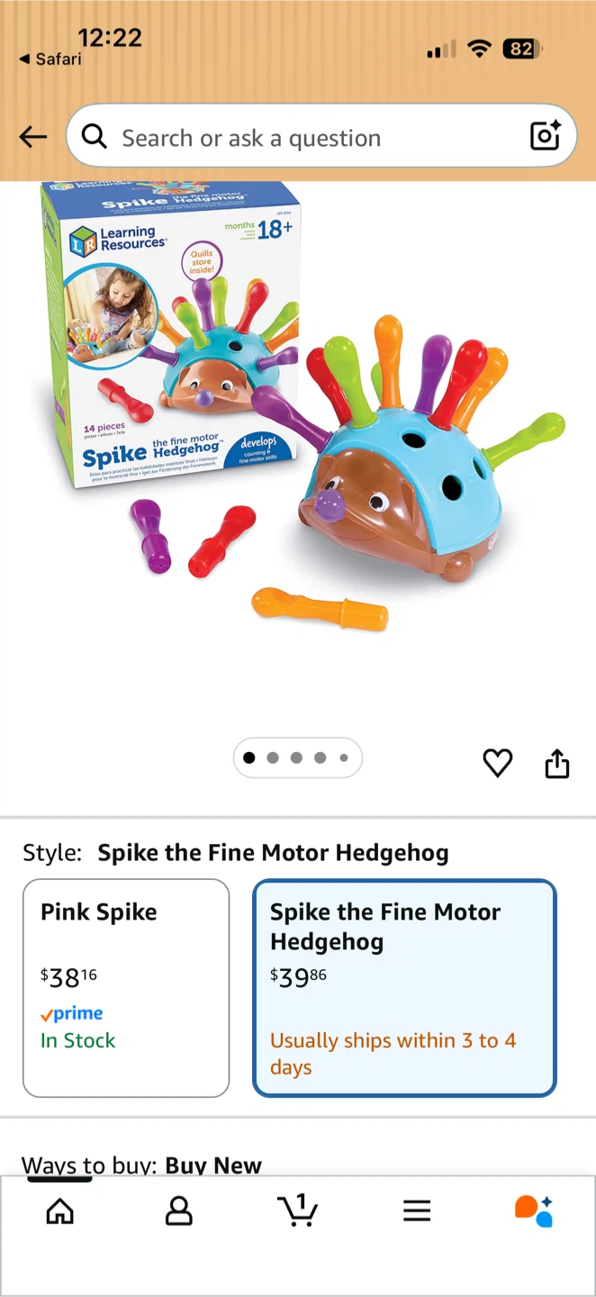 Spike the Fine Motor Hedgehog with added FREE toy! - photo 5