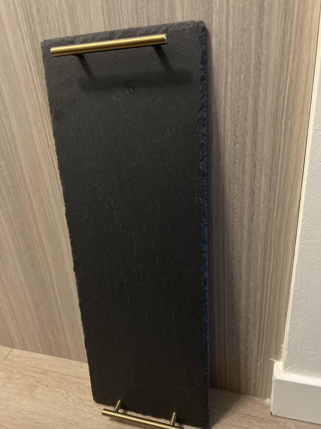 Slate Serving Platter with Gold Handles