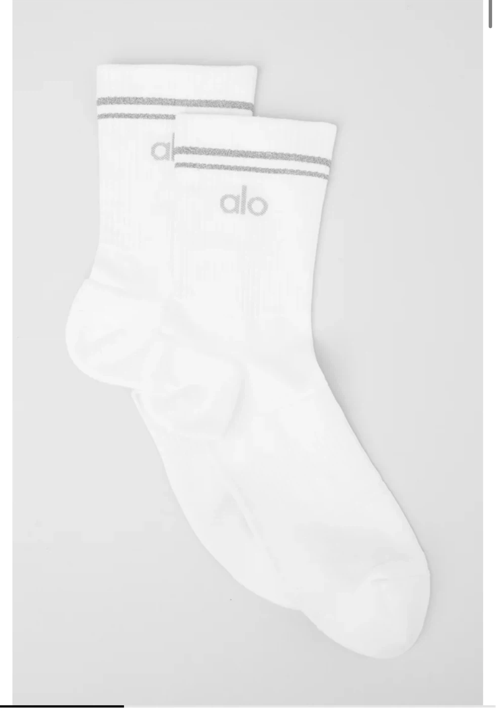 Alo Yoga Unisex Half-Crew Performance Socks White Medium - photo 3