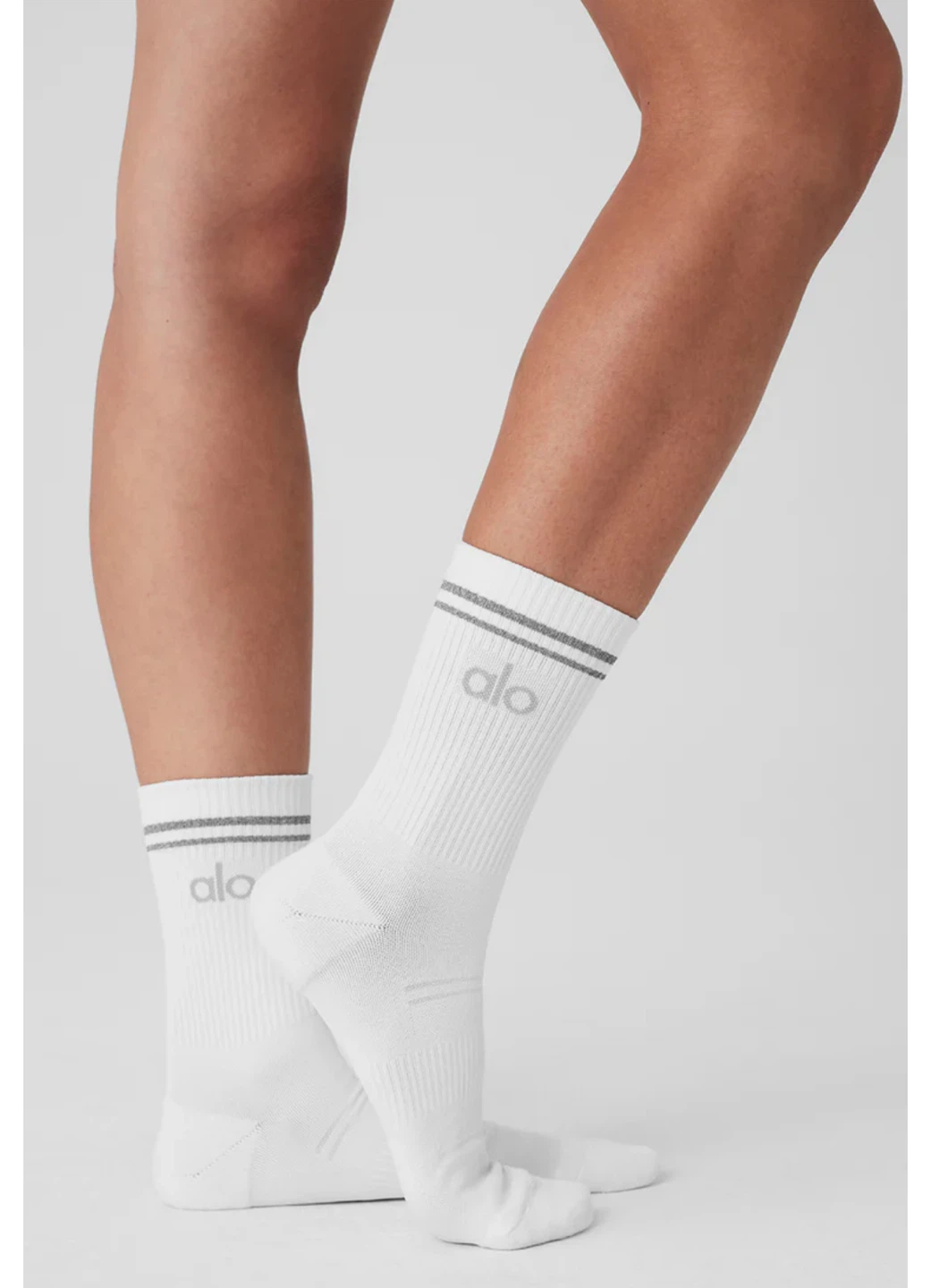 Alo Yoga Unisex Half-Crew Performance Socks White Medium - photo 4