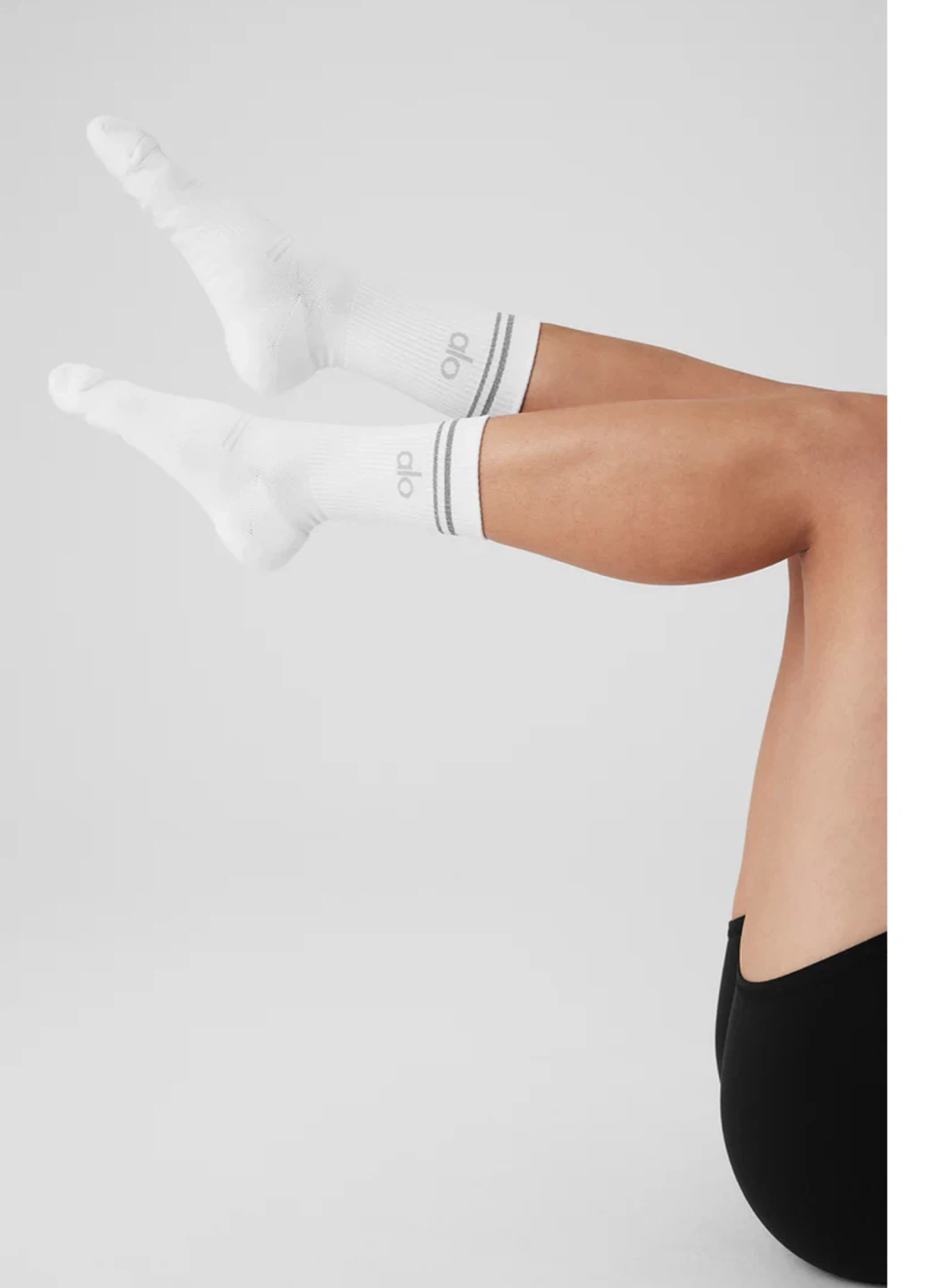 Alo Yoga Unisex Half-Crew Performance Socks White Medium - photo 5