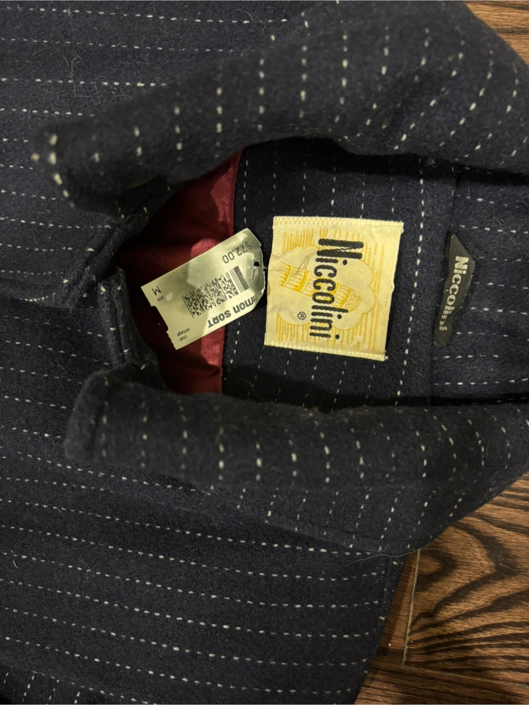 Niccolini Navy Pinstripe Coat - Size M - photo 2