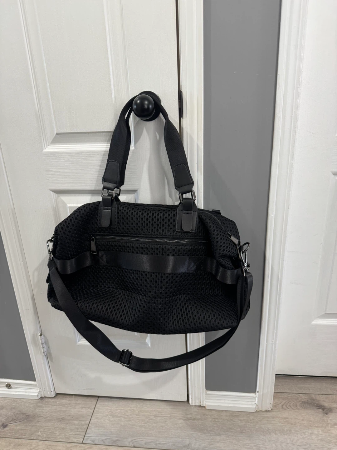 Black Mesh Duffle Bag with Patches - photo 2