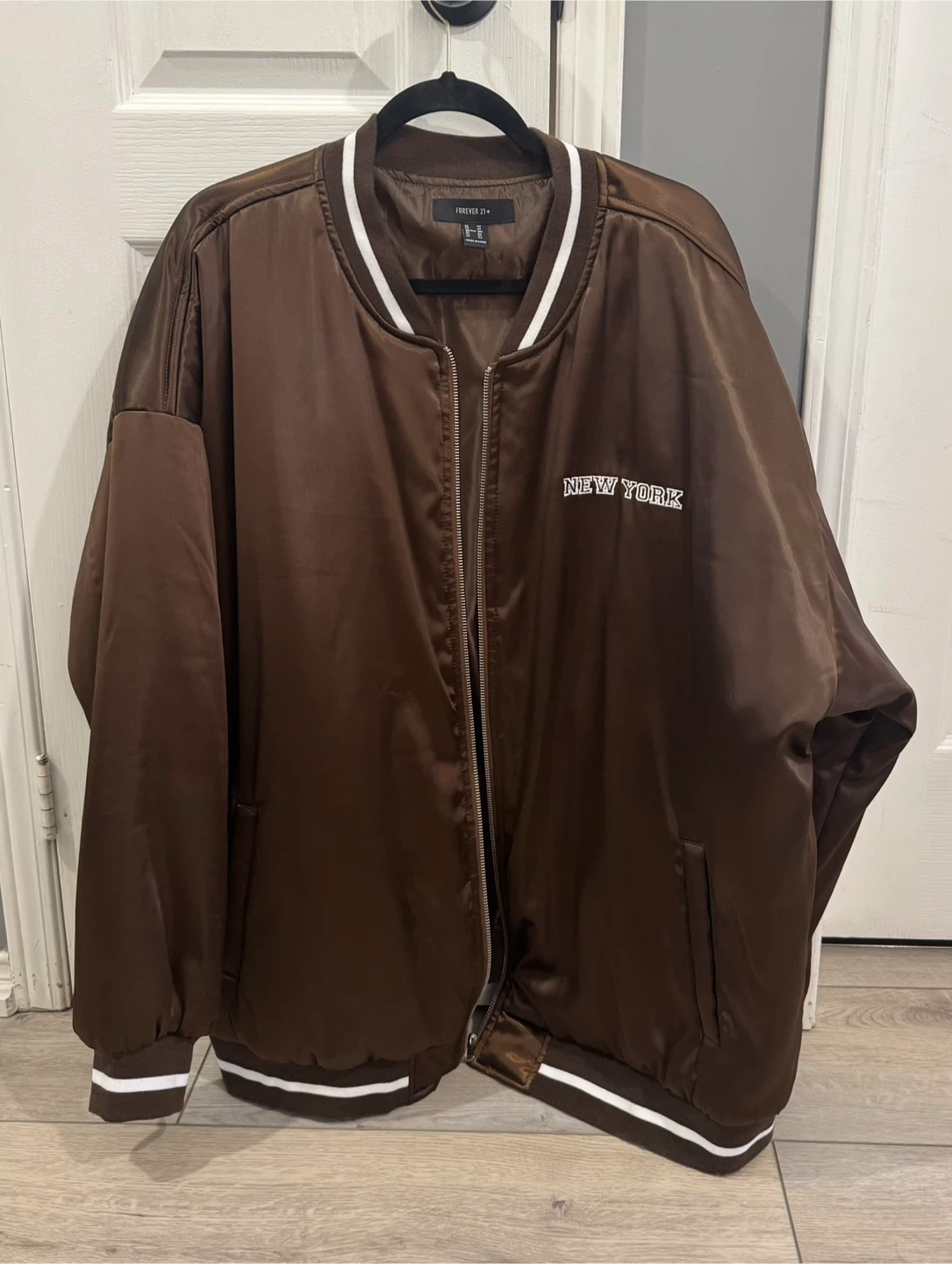 Forever 21 Brown Brooklyn New York Bomber Jacket