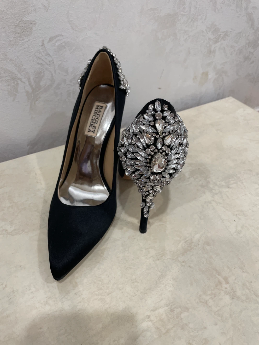 Badgley Mischka Black Embellished Heels