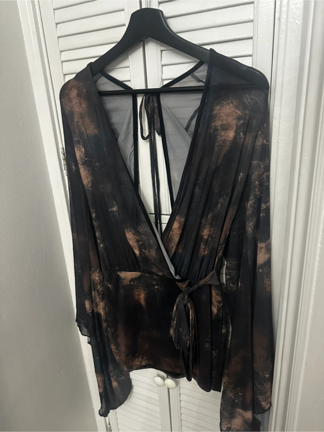 New Fashion Nova Tie-Front Burnout Dress - photo 2