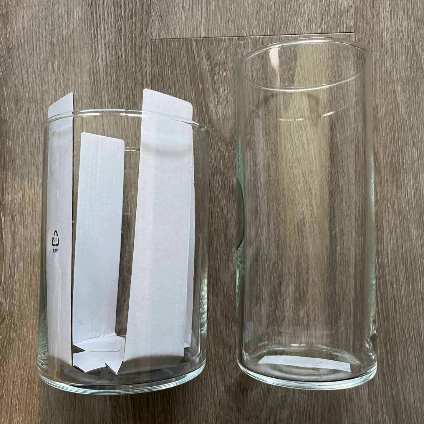 2 IKEA CYLINDER vases - Clear Glass