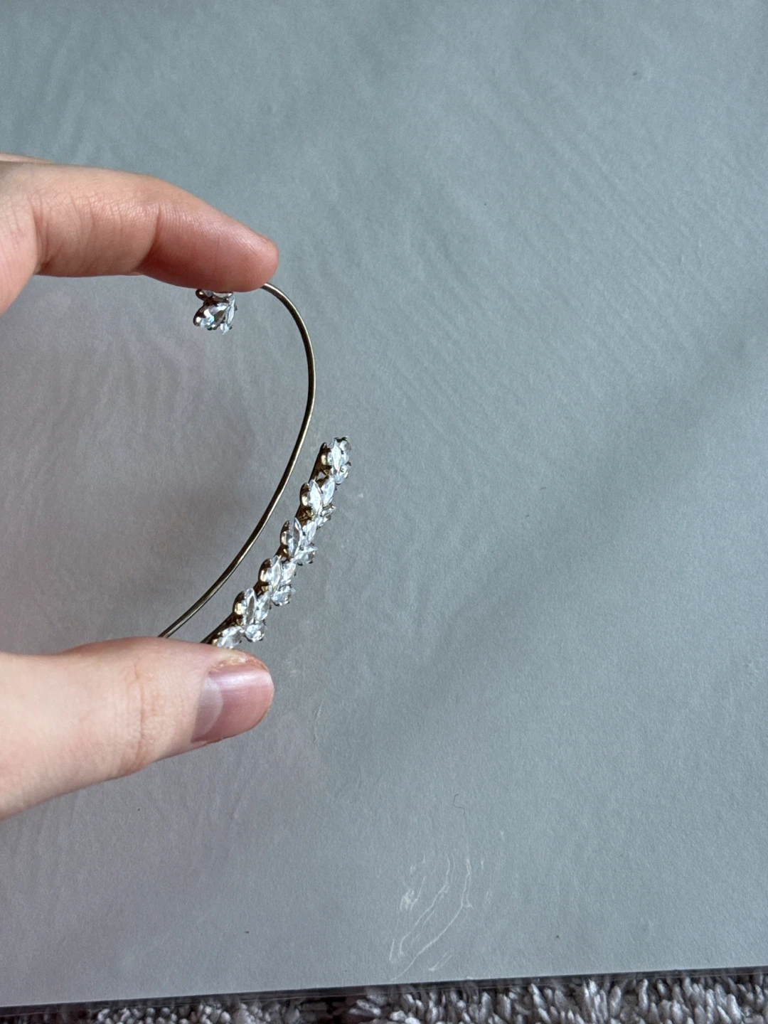 Gold-tone Ear Cuff with Crystal Leaf Design - photo 2