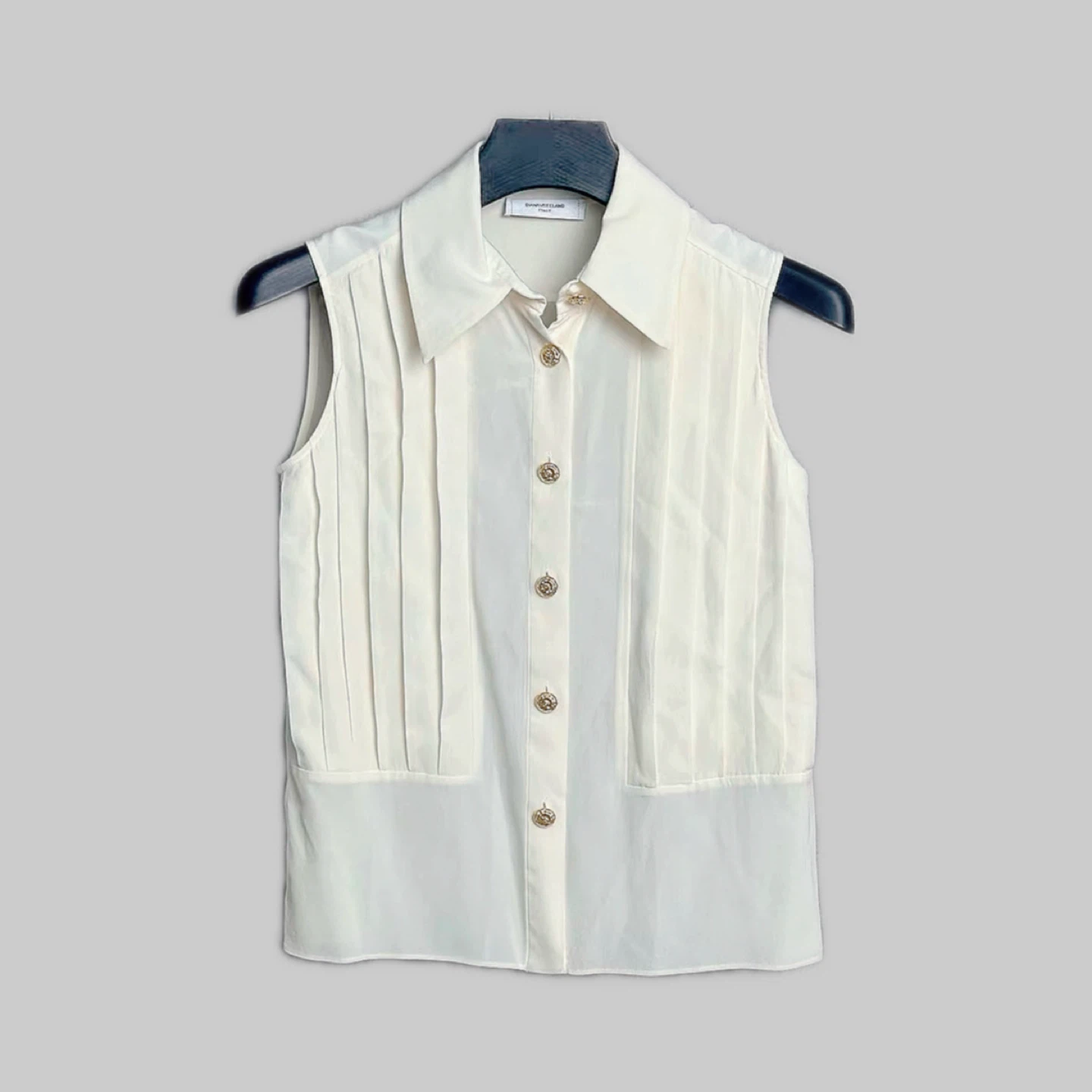DIANA VREELAND Sleeveless Blouse - Cream - Size 38