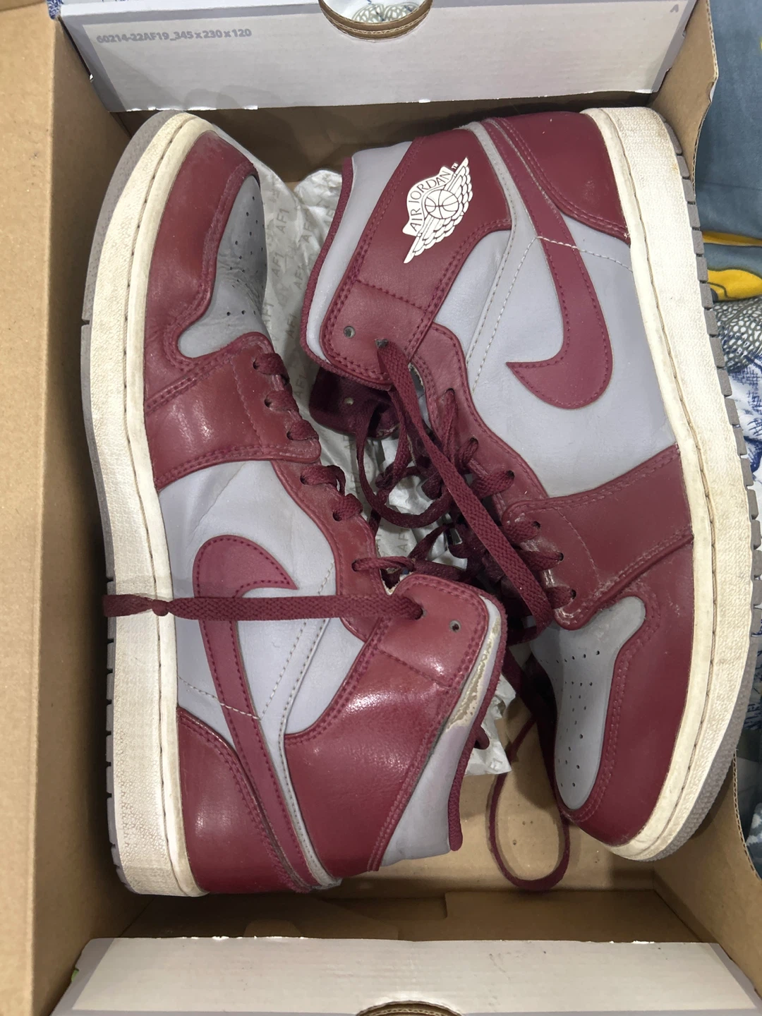 Air Jordan 1 High "Burgundy & Grey" Sneakers