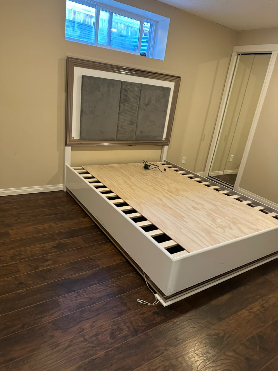 Modern Upholstered Headboard Platform Bed Frame