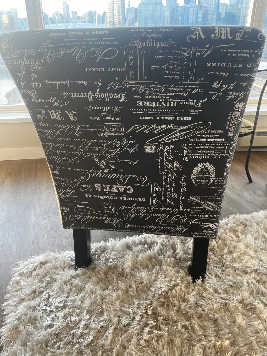 Accent Chair with French Script Fabric - photo 2
