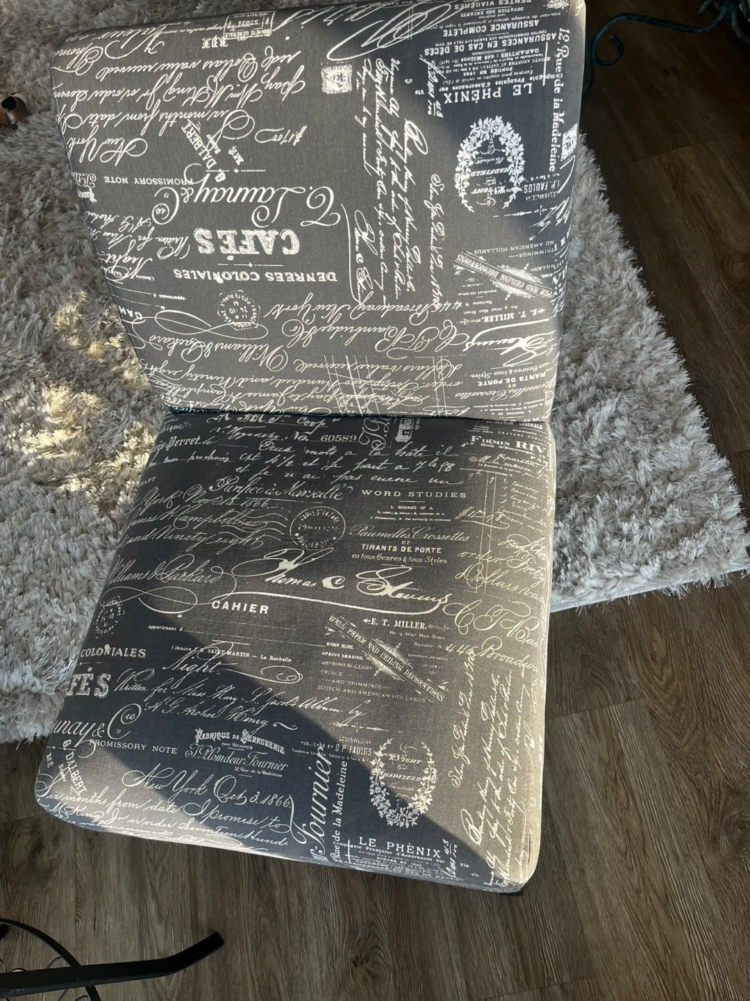 Accent Chair with French Script Fabric