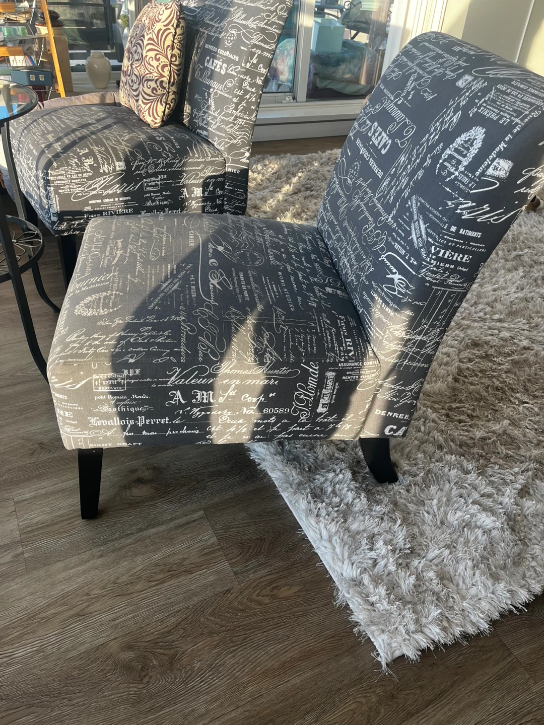 Accent Chair with French Script Fabric - photo 3