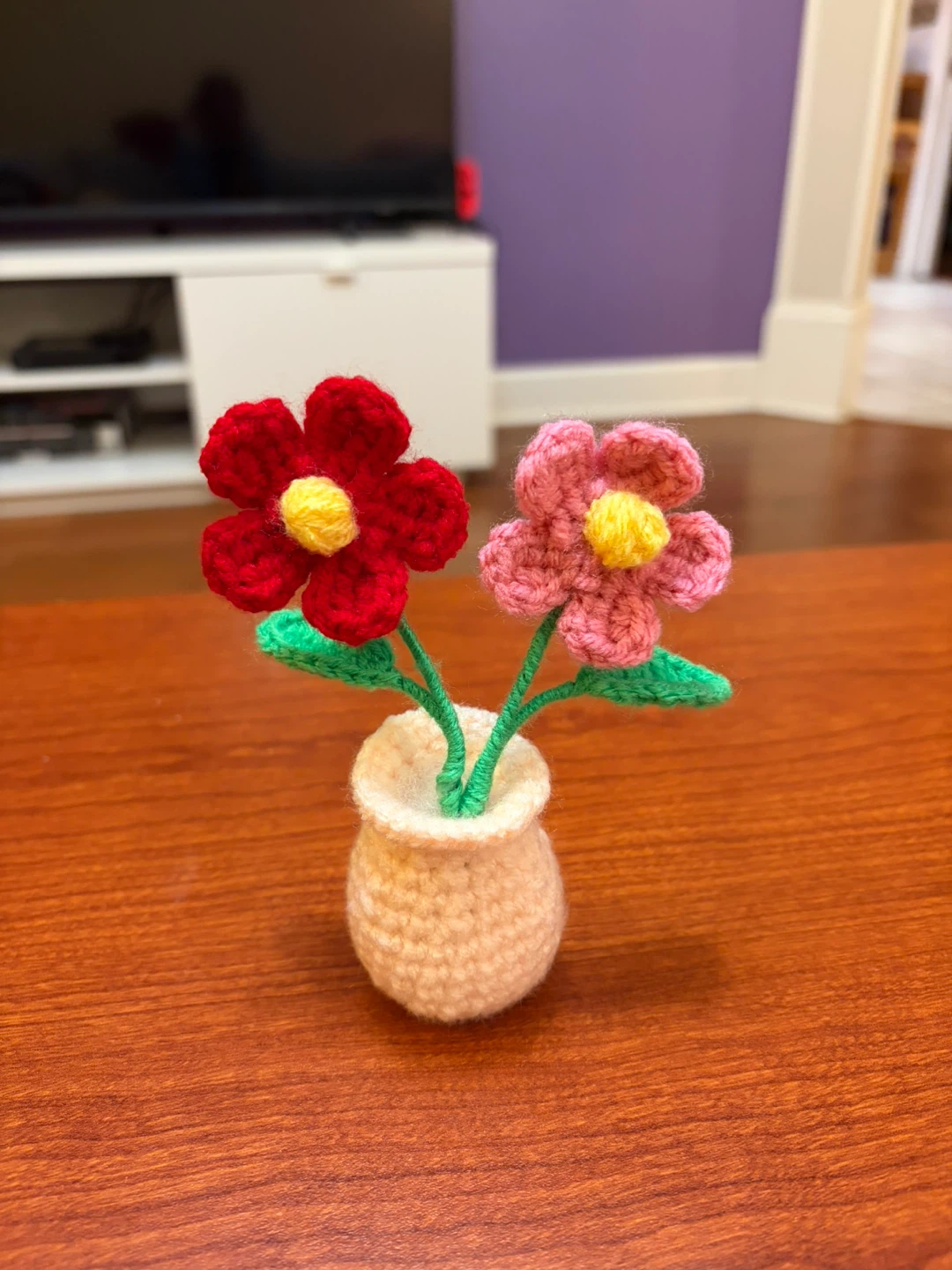 Handmade Crochet Flowers in Vase - photo 2