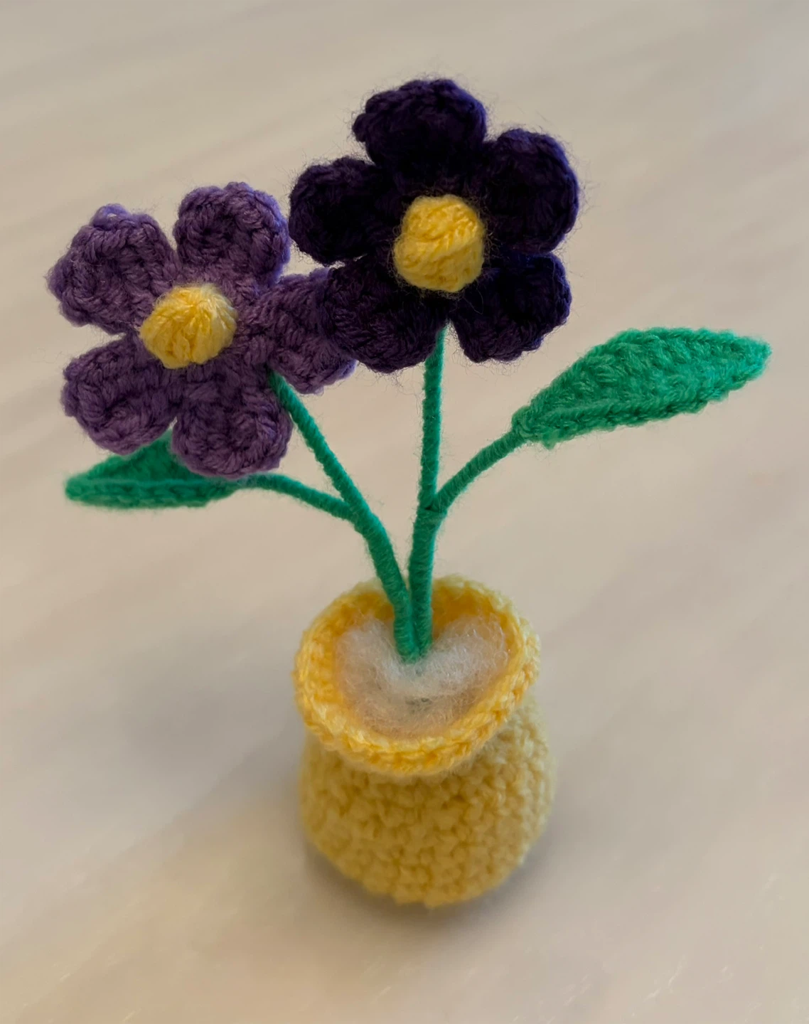 Handmade Crochet Flowers in Vase