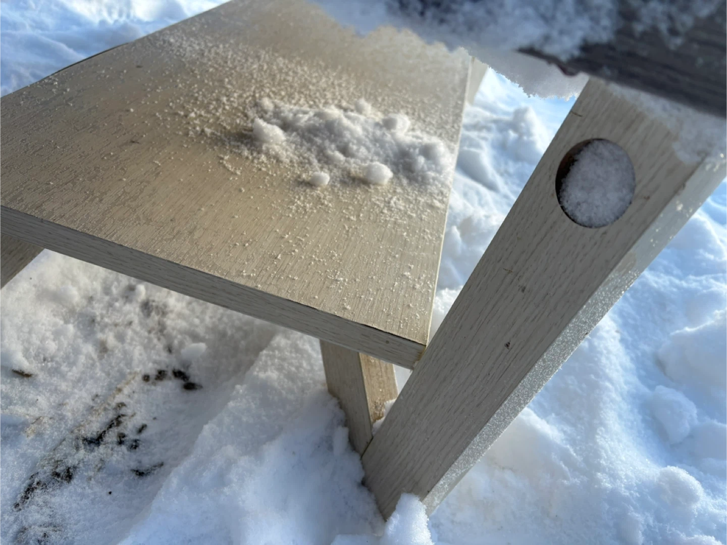 Wood Grain Coffee Table with Shelf - photo 4