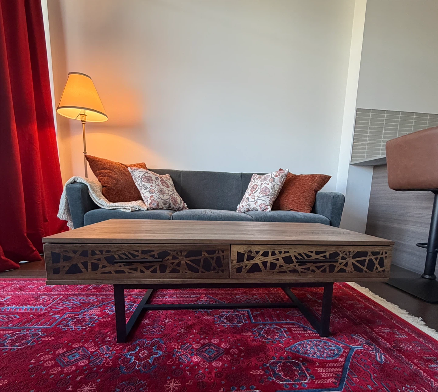 Structube Modern Wooden Coffee Table with Two Storage Drawers - photo 2