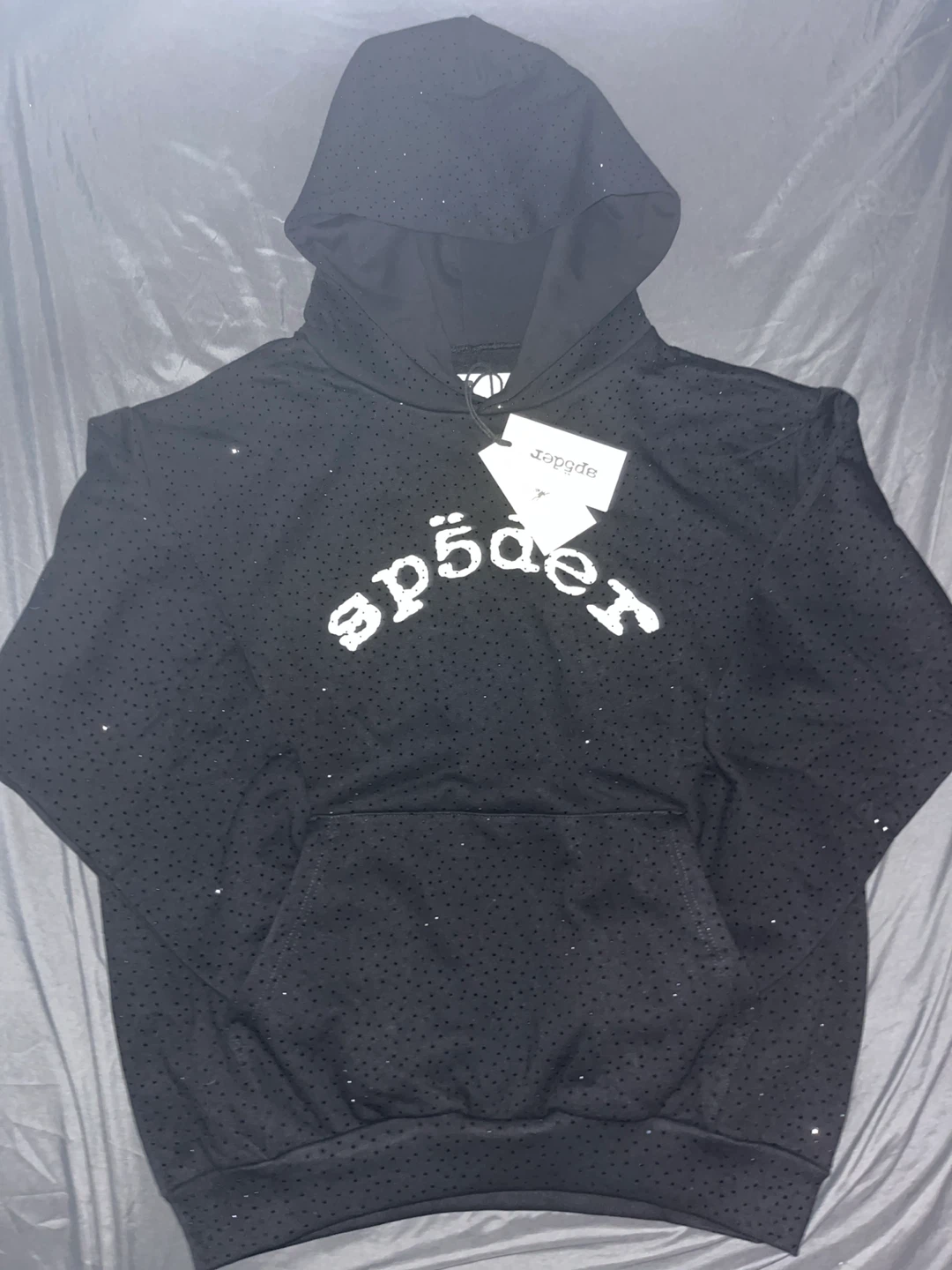 SP5DER Black Perforated Hoodie - photo 4