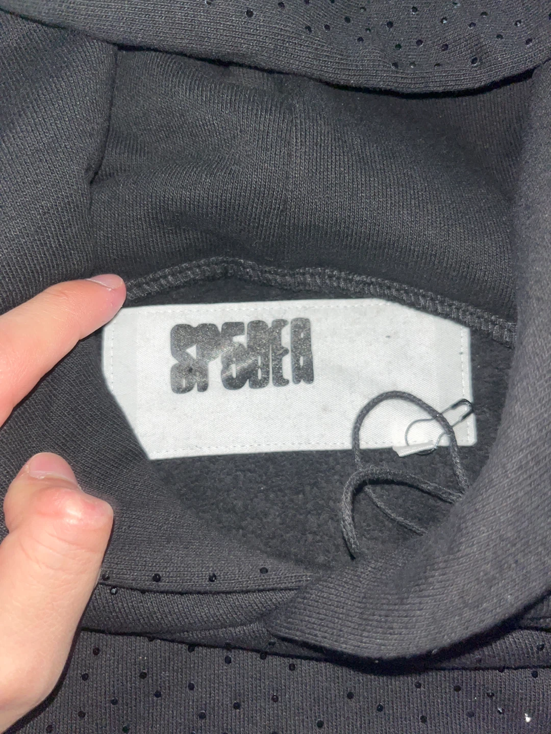 SP5DER Black Perforated Hoodie - photo 3