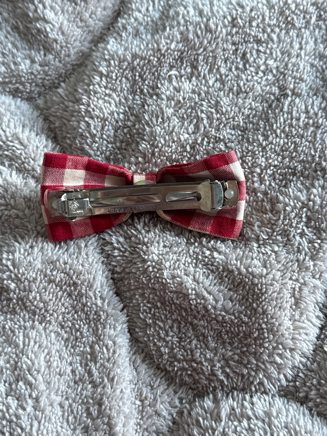 Red Gingham Bow Hair Clip - photo 2