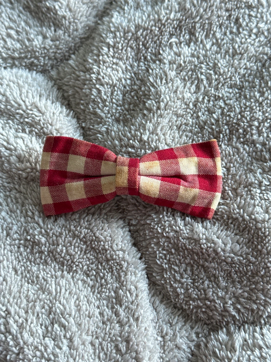 Red Gingham Bow Hair Clip