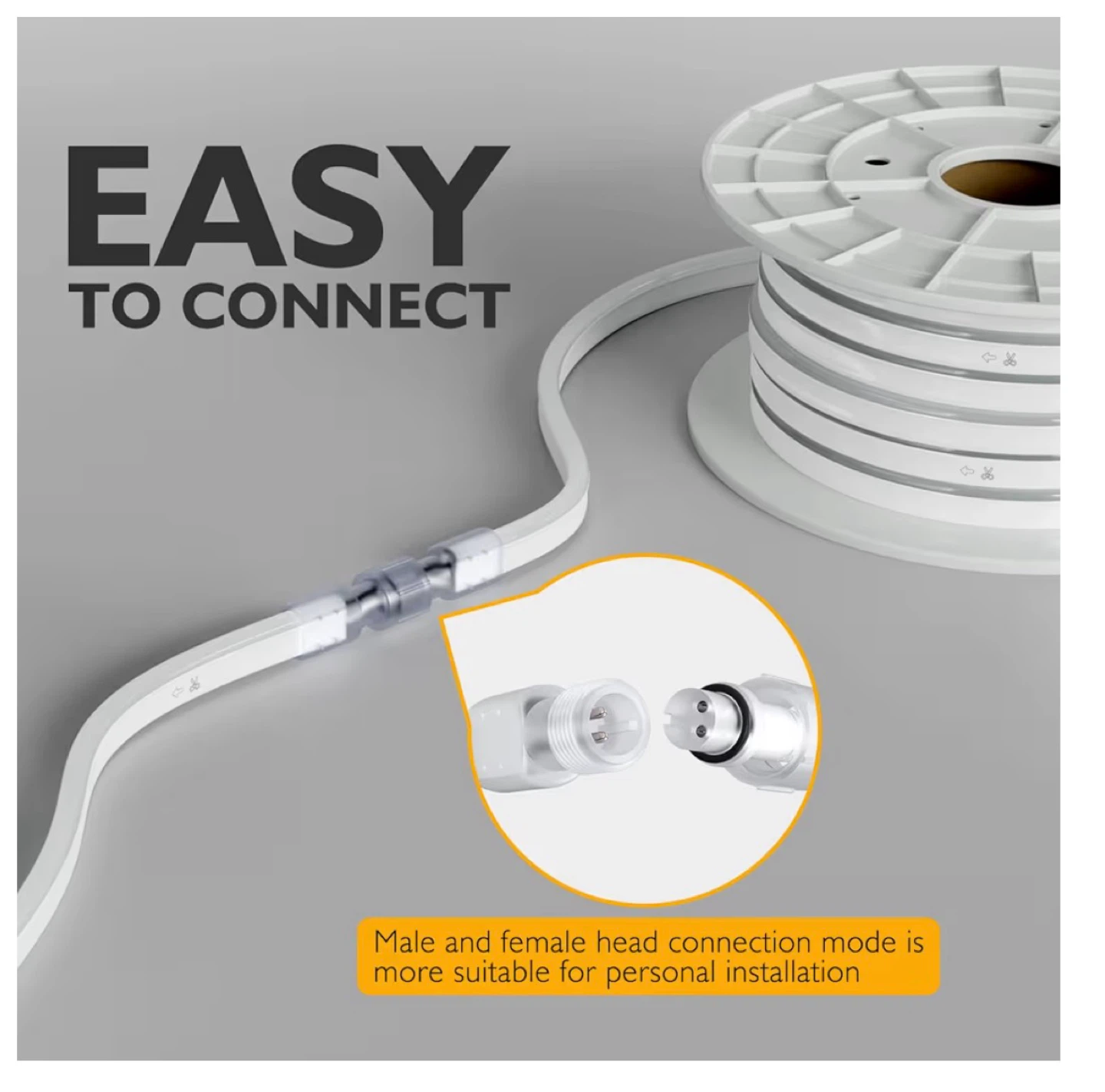 HRGXYUN 98.4ft Warm White LED Neon Rope Light - photo 2