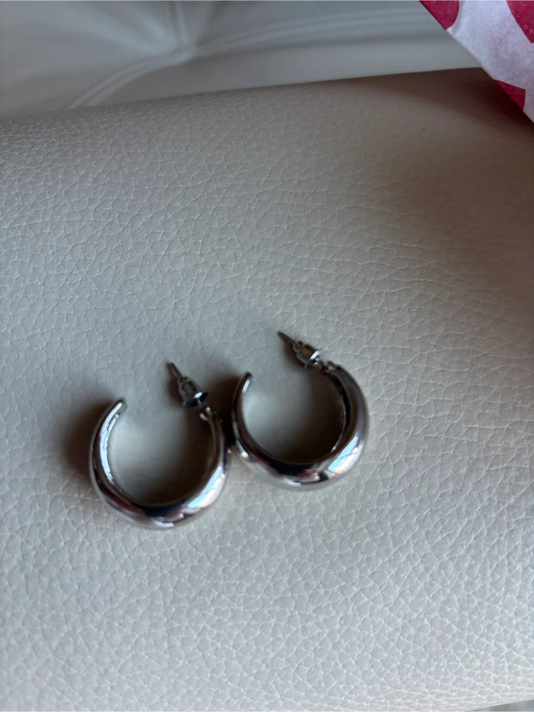 Chunky Hoop Earrings - Silver with Mejuri box