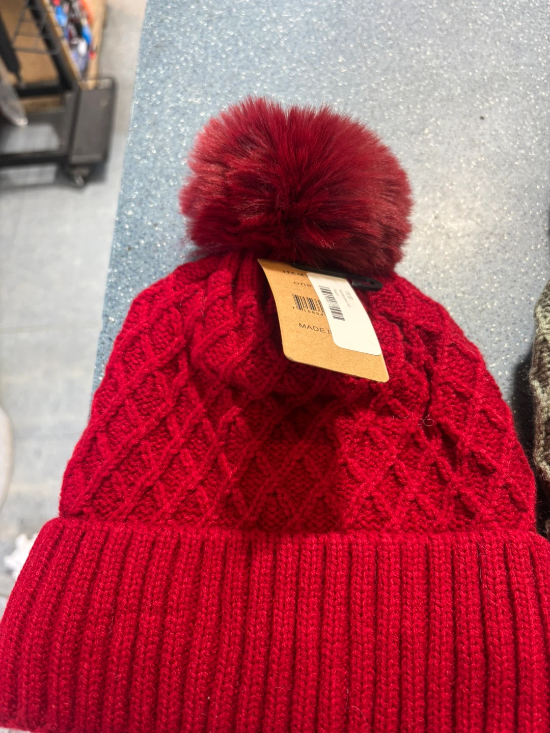 THE HAT Cable Knit Beanie with Pom Pom
