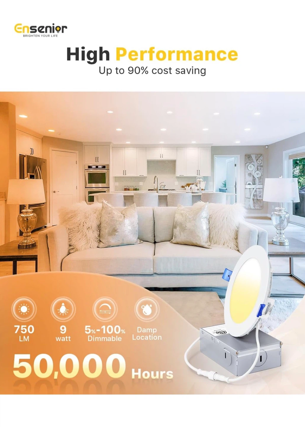 Ensenior 4-inch LED Recessed Slim Pot Light 16 pack - photo 4