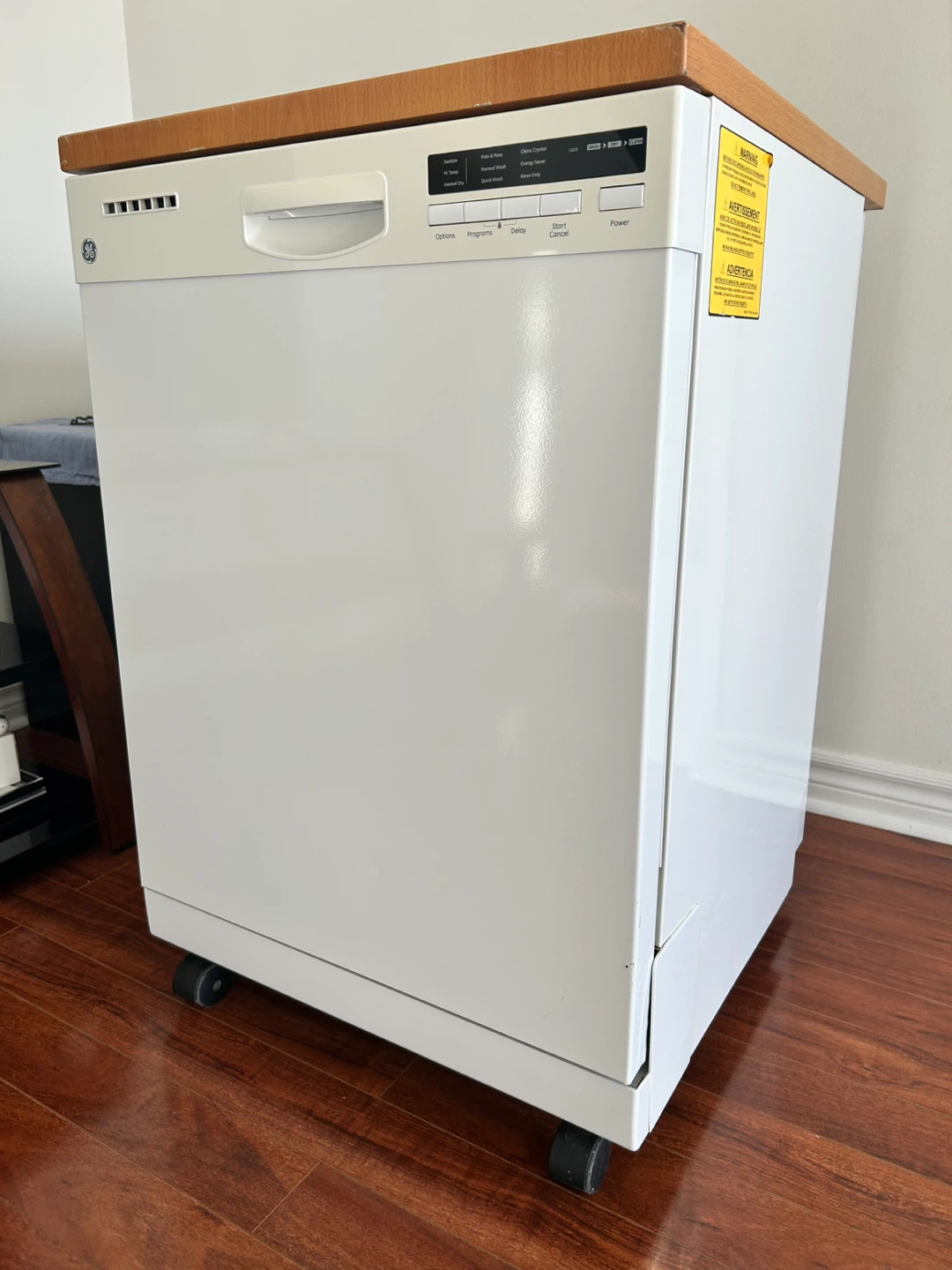 GE 24 inch Portable Dishwasher with Wood Top. - photo 2