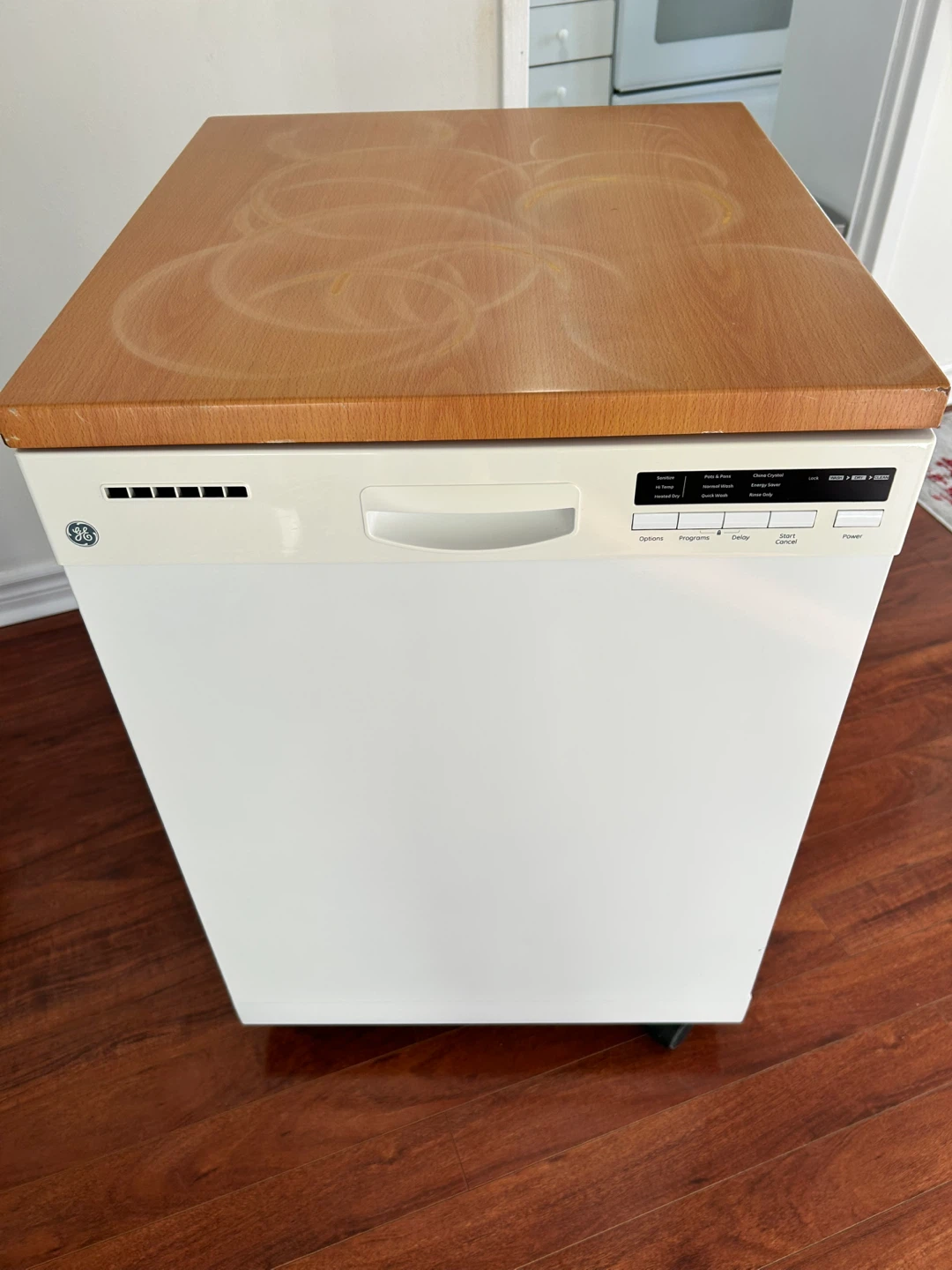 GE 24 inch Portable Dishwasher with Wood Top. - photo 3