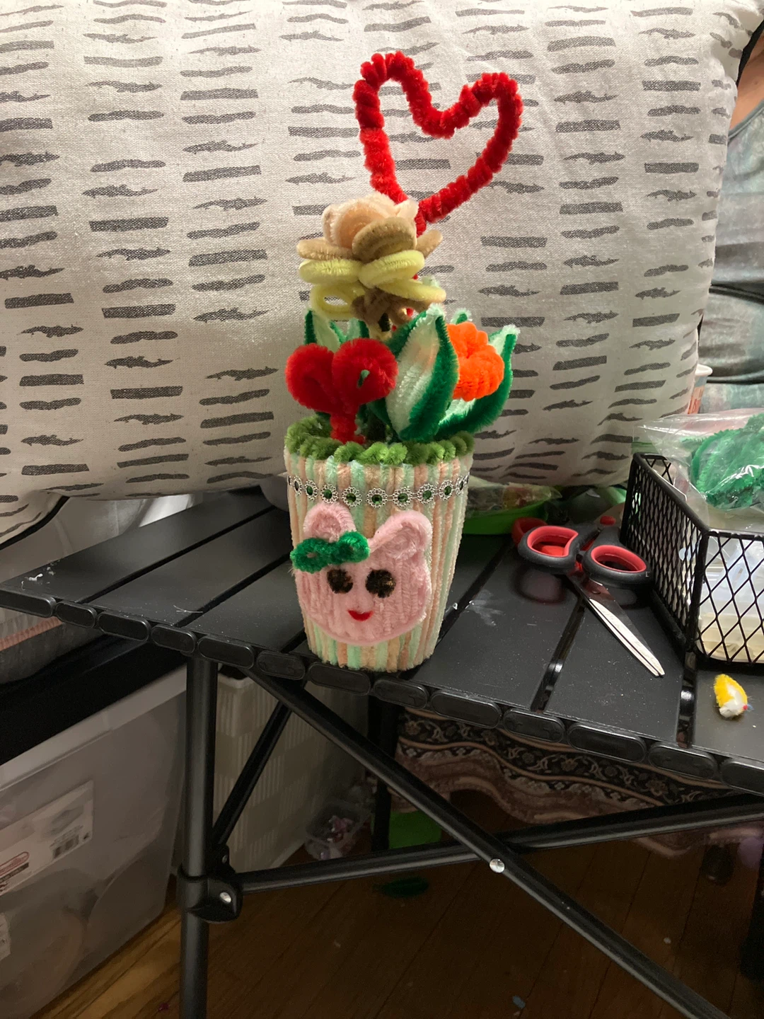 Handmade Pipe Cleaner Flower Pot Decoration