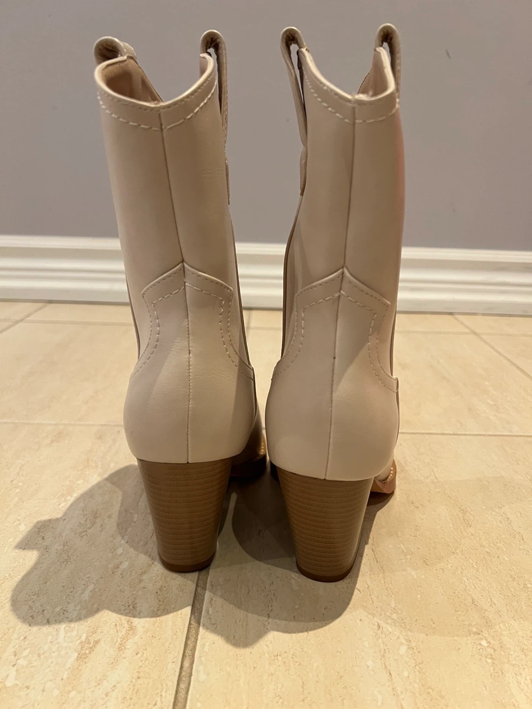 Women's Beige Western Cowboy Boots - photo 4