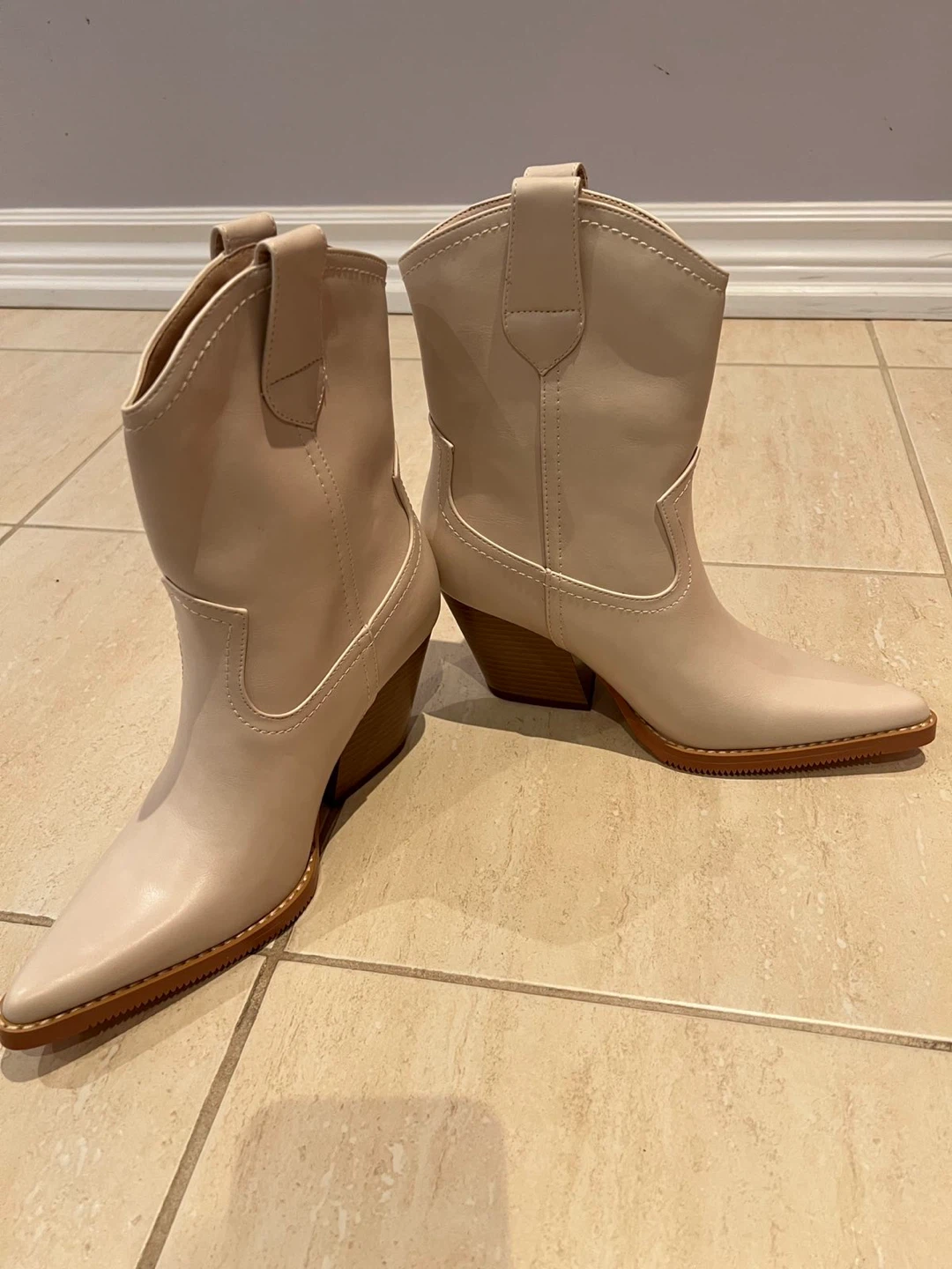 Women's Beige Western Cowboy Boots - photo 5