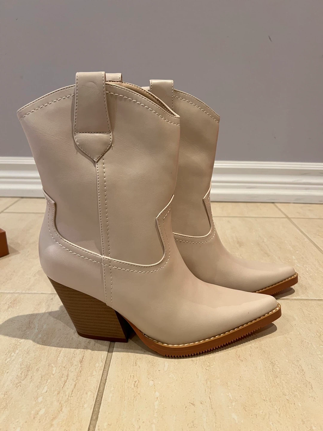 Women's Beige Western Cowboy Boots - photo 3