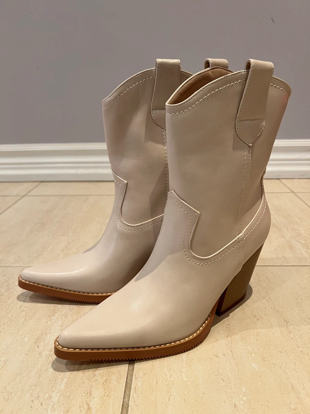 Women's Beige Western Cowboy Boots - photo 2