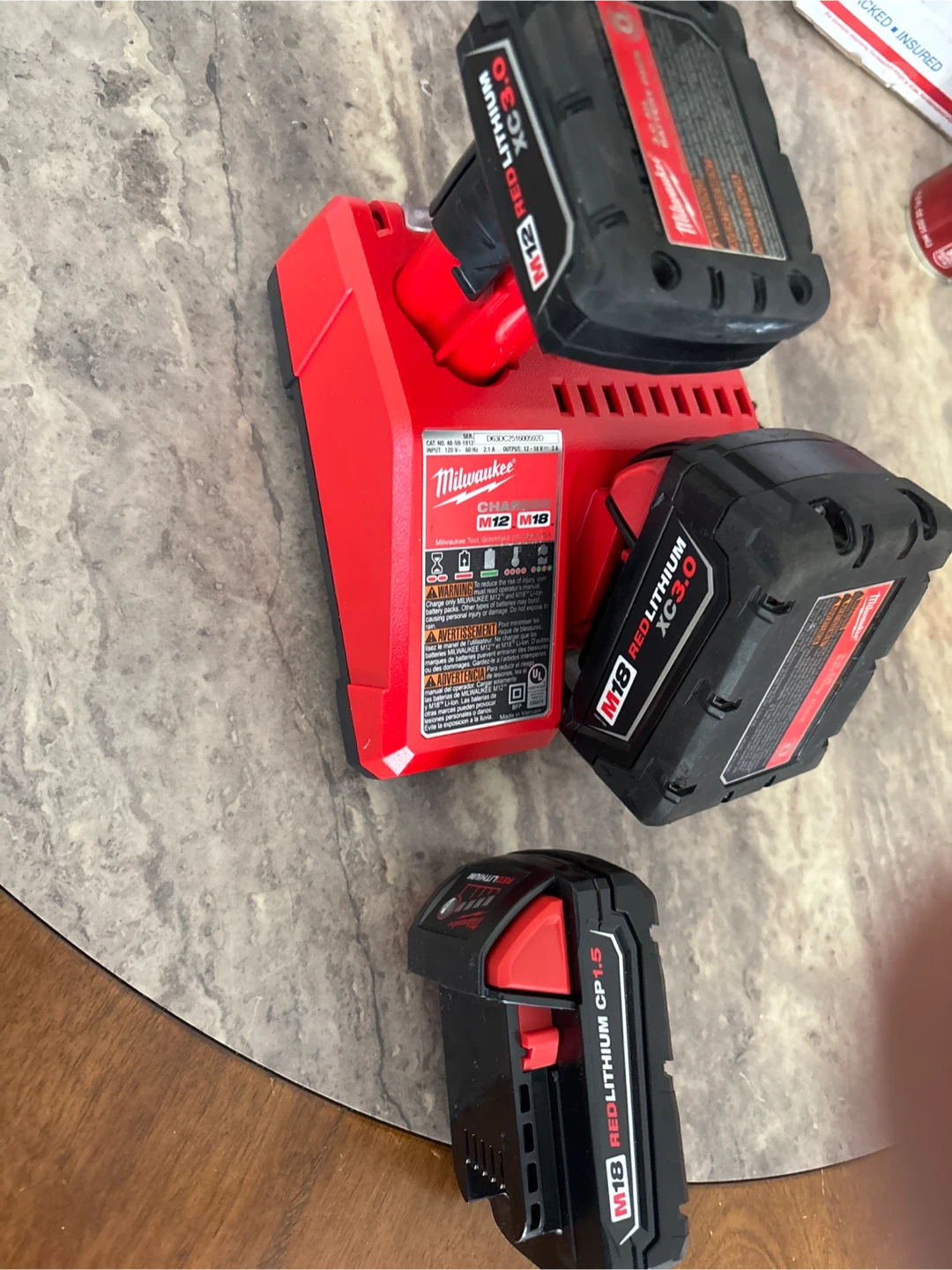 Milwaukee M12/M18 RedLithium Battery Charger with 3 Batteries - photo 3