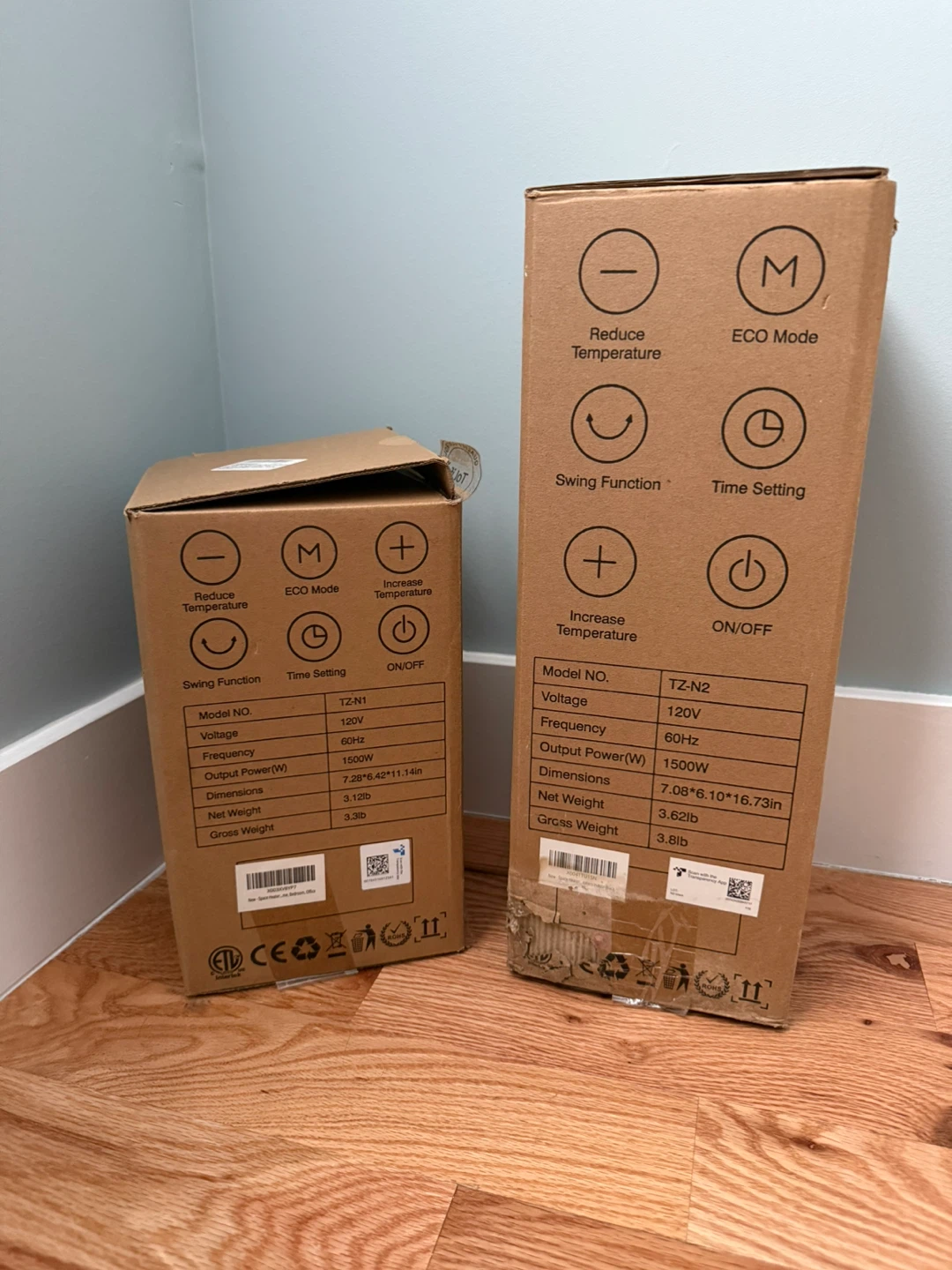 ToLife Space Heater TZ-N1 and TZ-N2