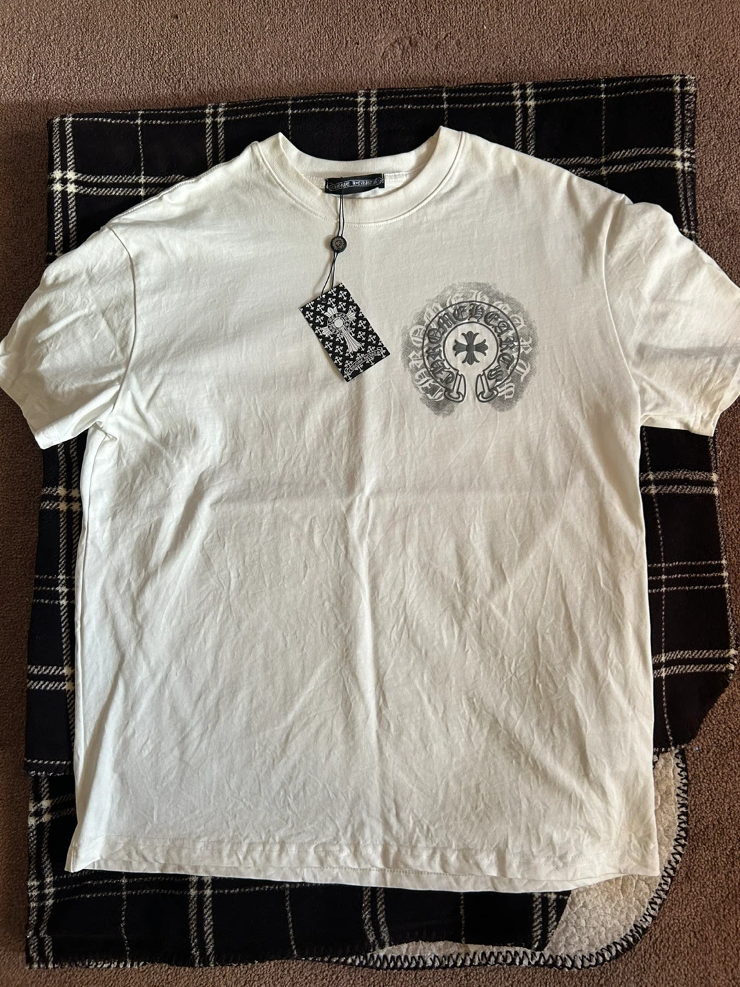 Chrome Hearts Horseshoe Logo T-Shirt White Size S