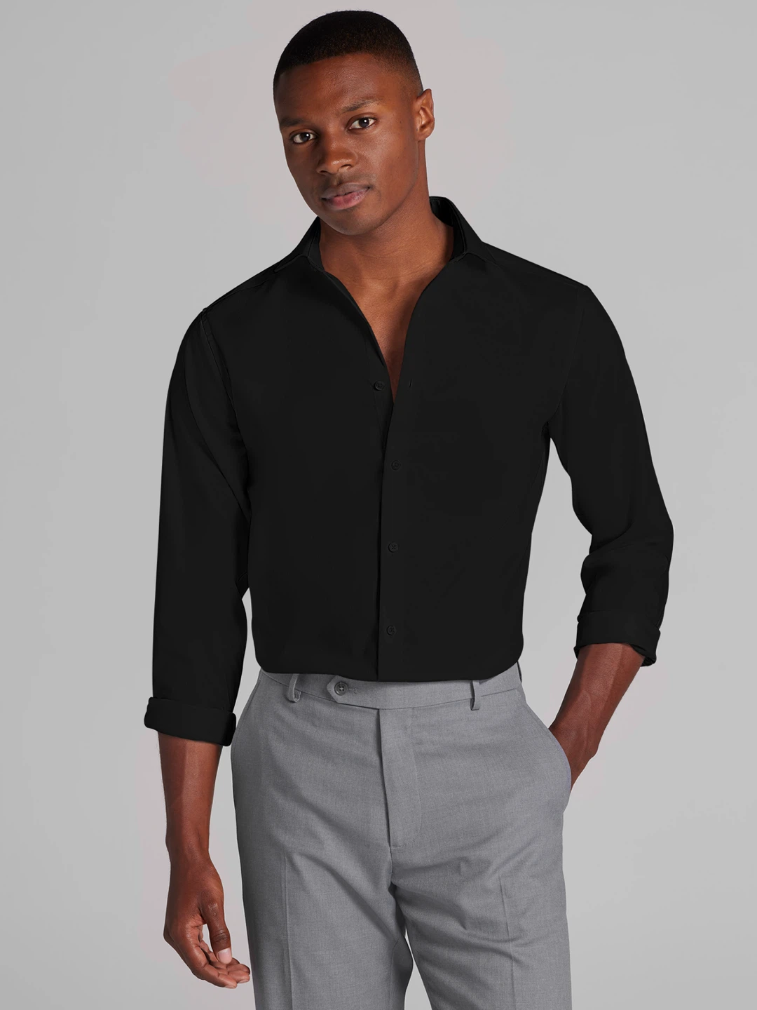 Van Heusen Men's Black Dress Shirt