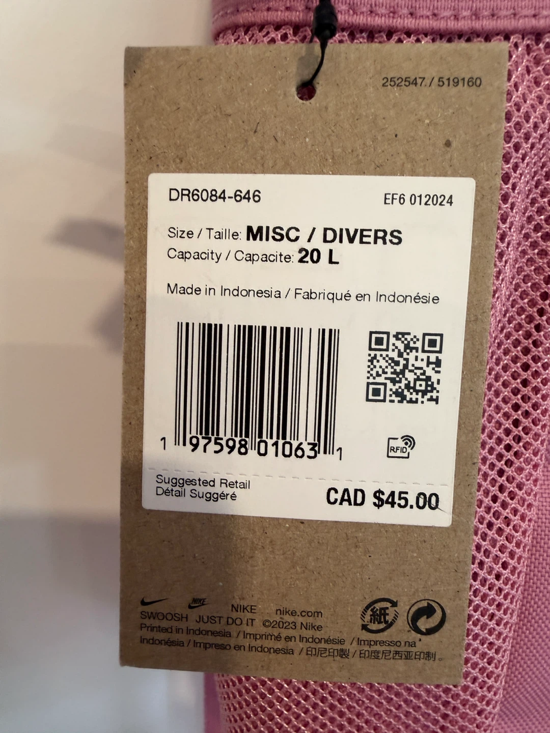 Nike Kids Backpack - Pink - new with tags - photo 3