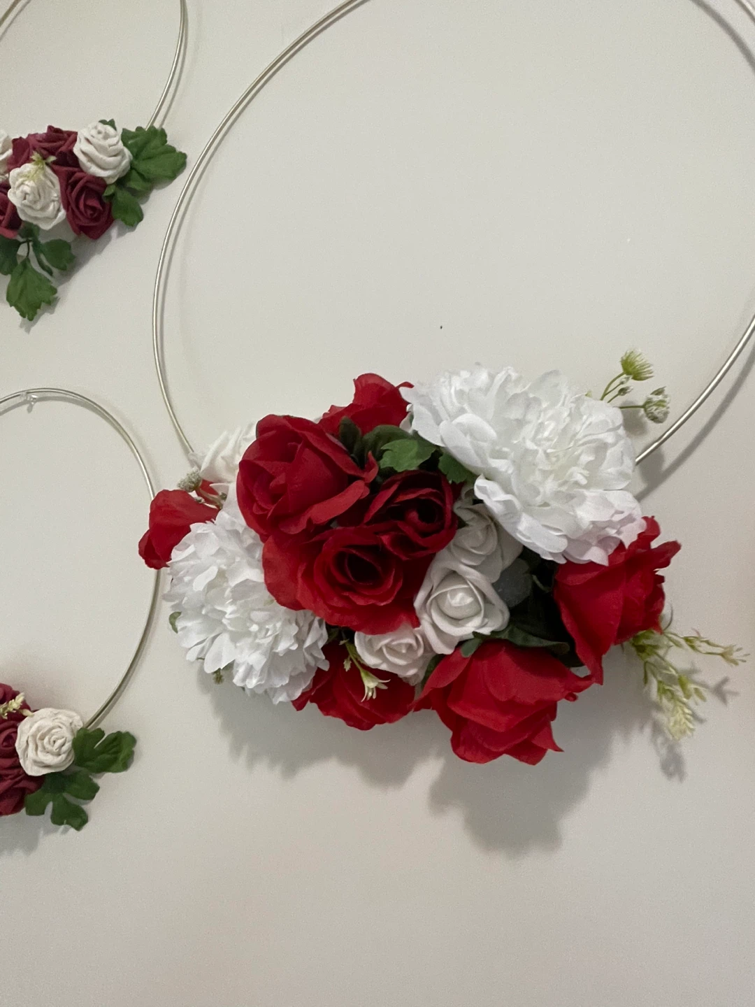 Set of 4 Metal Hoop Floral Wall Decorations🏆 - photo 3