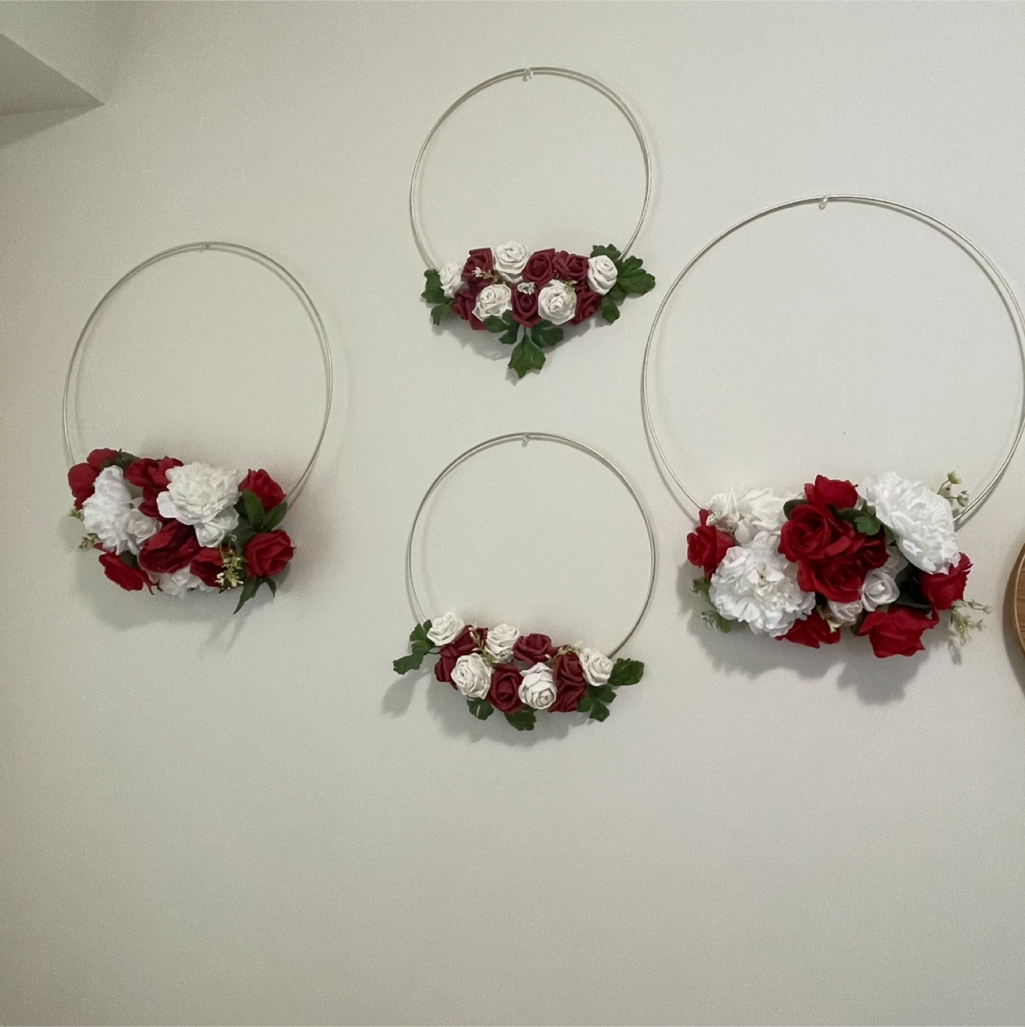 Set of 4 Metal Hoop Floral Wall Decorations🏆